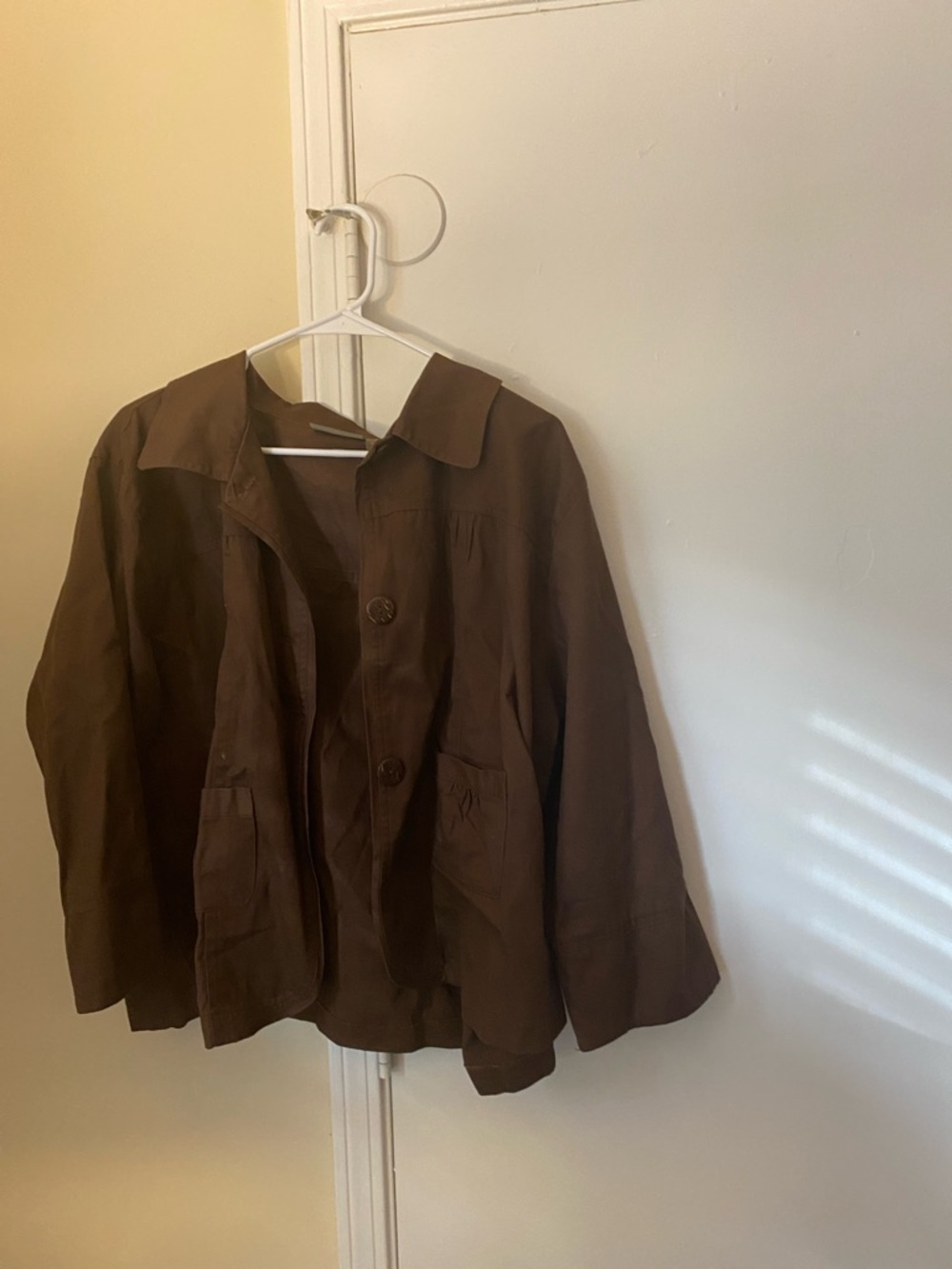 Jane Ashley Brown Button-Front Blazer Jacket